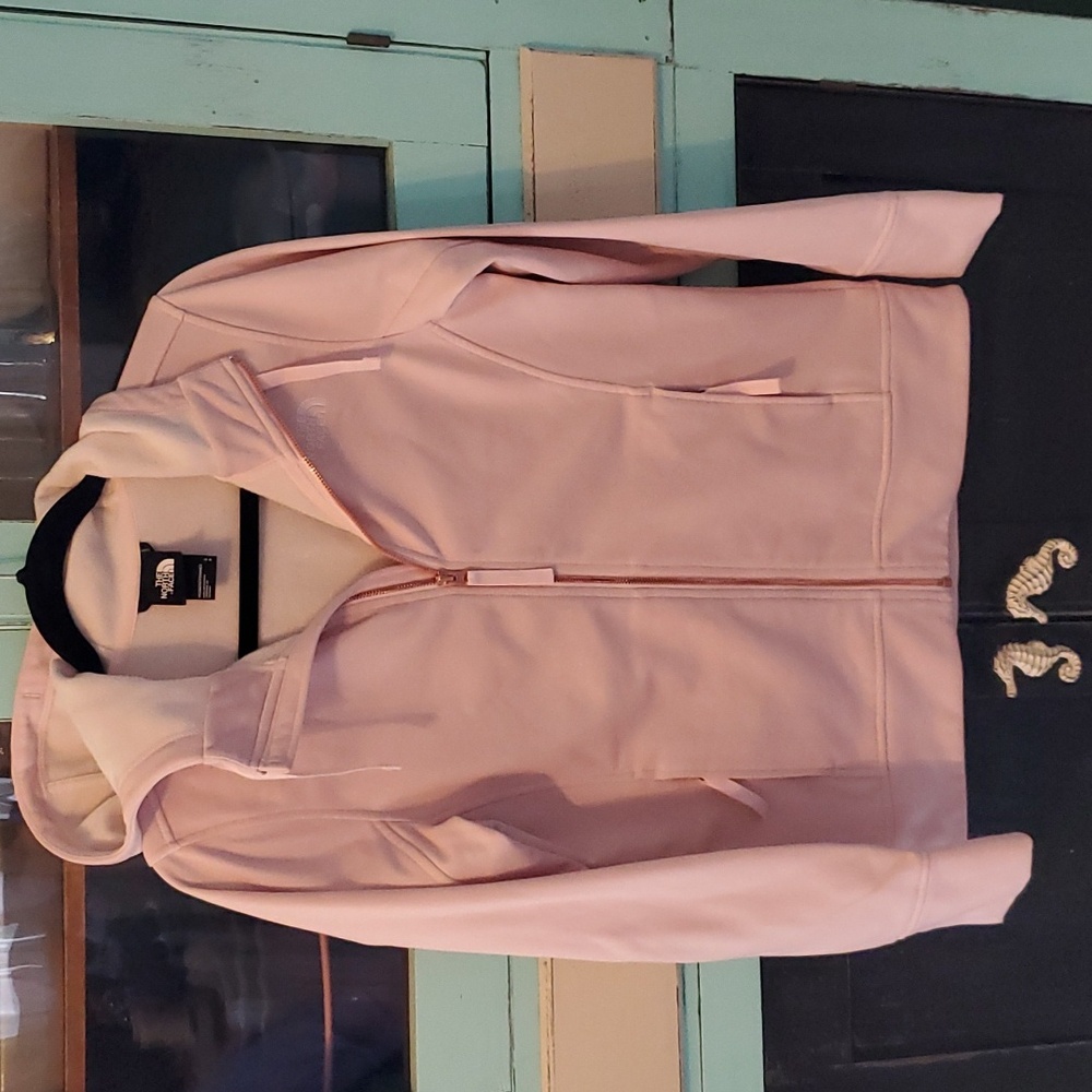 North Face Light Pink/Gold Zipper Lightweight Jacket size Small - Picture 1 of 6